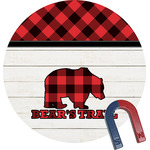 Lumberjack Plaid Round Fridge Magnet (Personalized)
