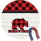 Lumberjack Plaid Personalized Round Fridge Magnet