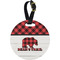 Lumberjack Plaid Plastic Luggage Tag - Round (Personalized)