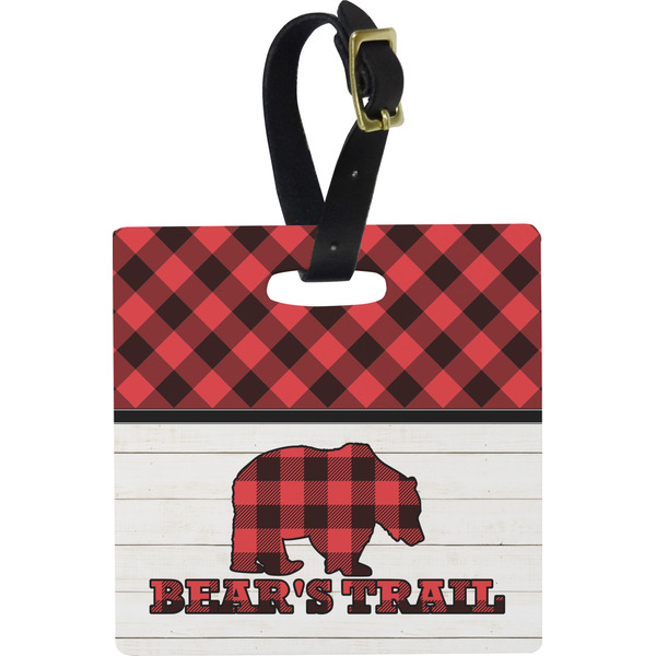 Lumberjack Plaid Personalized Square Luggage Tag