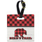 Lumberjack Plaid Plastic Luggage Tag - Square w/ Name or Text
