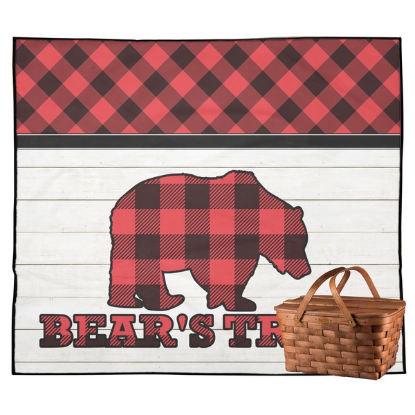 Custom Lumberjack Plaid Outdoor Picnic Blanket (Personalized)