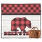 Lumberjack Plaid Picnic Blanket - Flat - With Basket