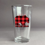 Lumberjack Plaid Pint Glass - Full Color Logo (Personalized)