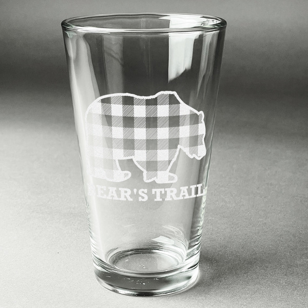 Custom Lumberjack Plaid Pint Glass - Engraved (Personalized)