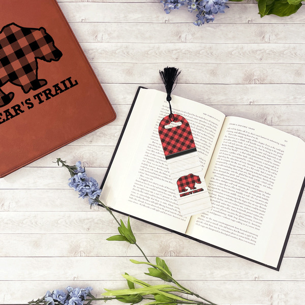 Lumberjack Plaid Plastic Bookmarks - In Context