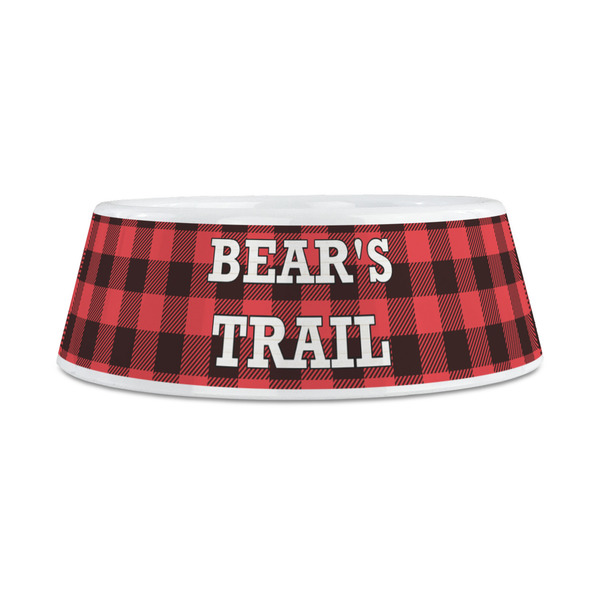 Lumberjack Plaid Plastic Dog Bowls - Medium - FRONT