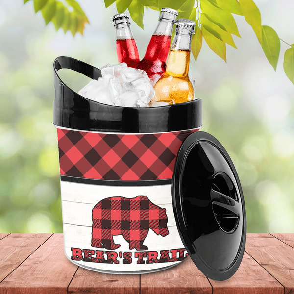 Lumberjack Plaid Plastic Ice Bucket - LIFESTYLE