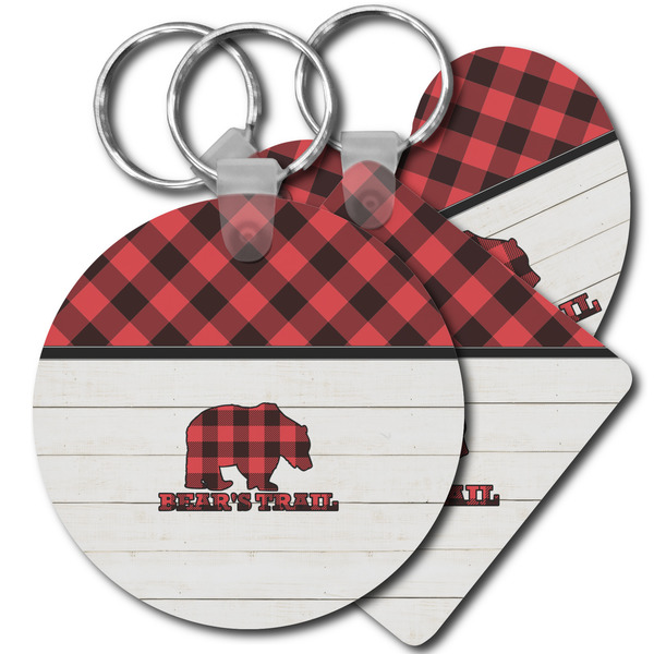 Custom Lumberjack Plaid Plastic Keychain (Personalized)