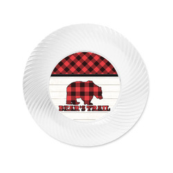 Lumberjack Plaid Plastic Party Appetizer & Dessert Plates - 6" (Personalized)