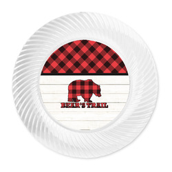 Lumberjack Plaid Plastic Party Dinner Plates - 10" (Personalized)