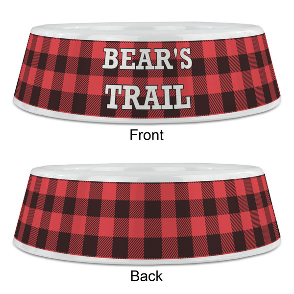 Lumberjack Plaid Plastic Pet Bowls - Large - APPROVAL