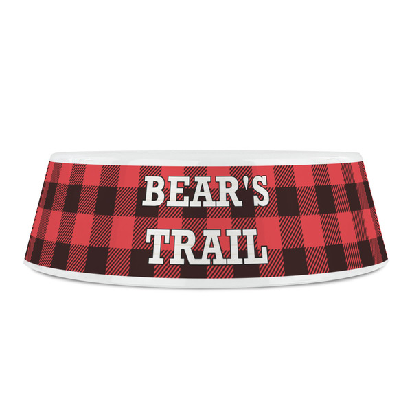 Lumberjack Plaid Plastic Pet Bowls - Small - FRONT