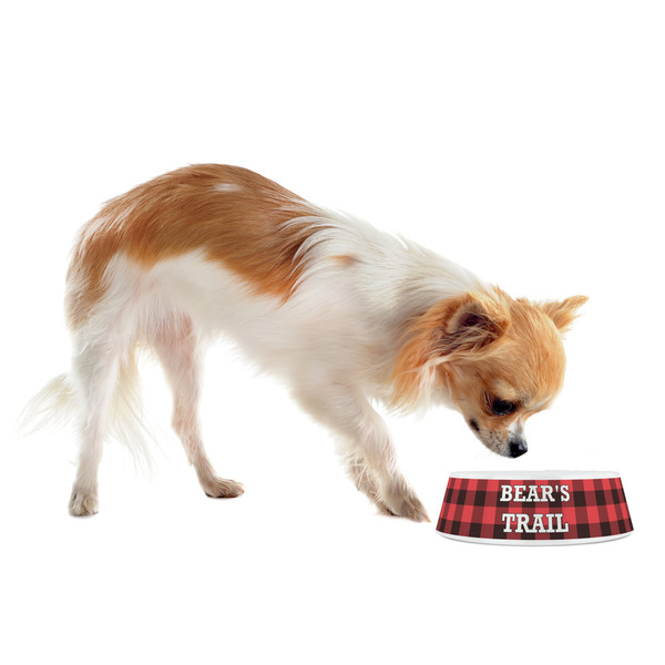 Lumberjack Plaid Plastic Pet Bowls - Small - LIFESTYLE