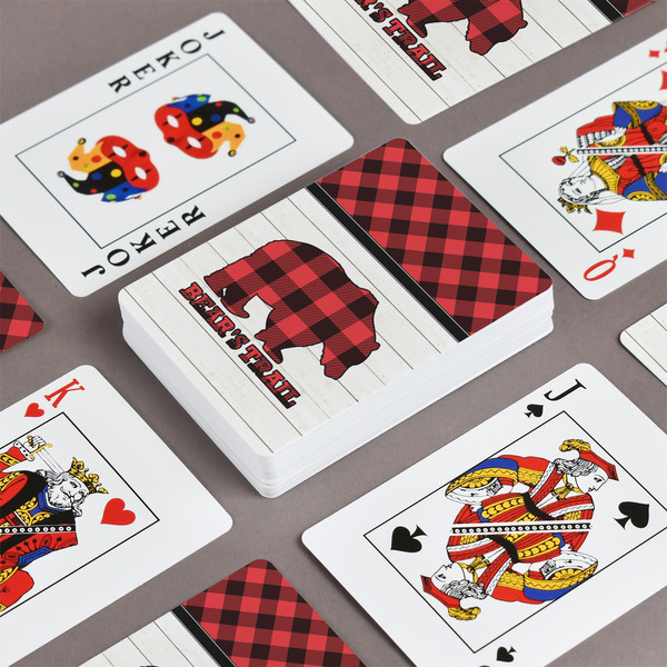Lumberjack Plaid Playing Cards - Front & Back View