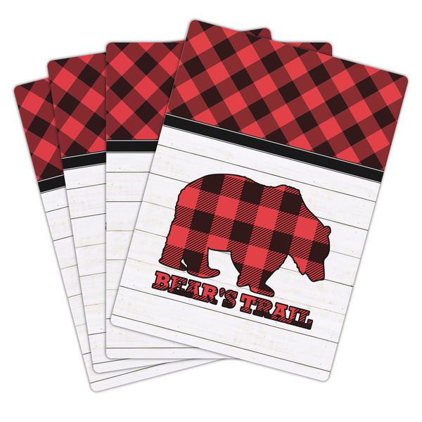 Lumberjack Plaid Playing Cards - Hand Back View