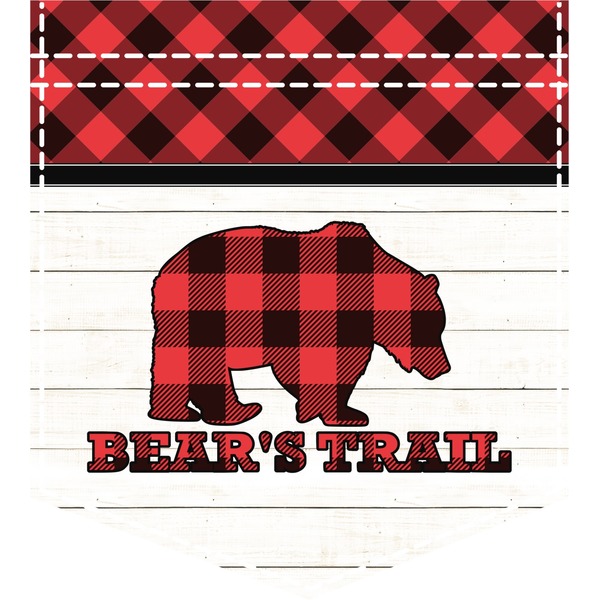 Custom Lumberjack Plaid Iron On Faux Pocket (Personalized)