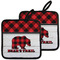Lumberjack Plaid Pot Holders - Set of 2 w/ Name or Text