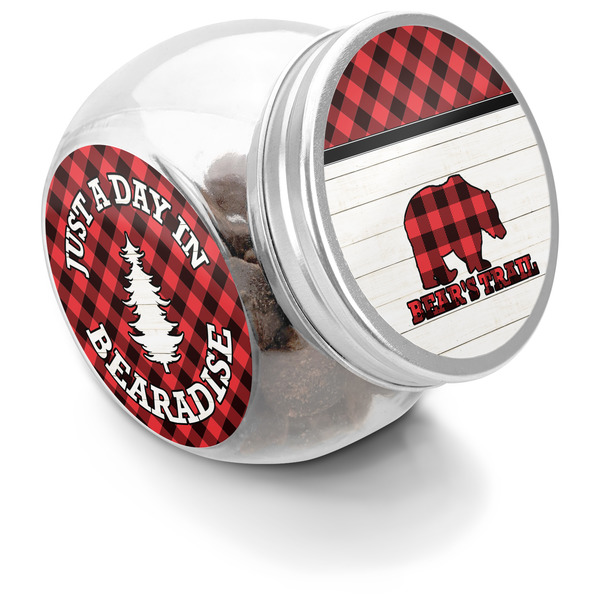 Custom Lumberjack Plaid Puppy Treat Jar (Personalized)
