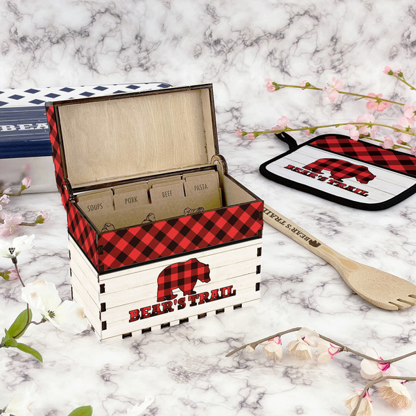 Lumberjack Plaid Recipe Box - Full Color - In Context