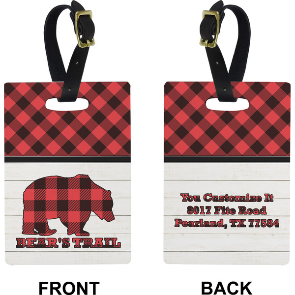 Lumberjack Plaid Rectangle Luggage Tag (Front + Back)
