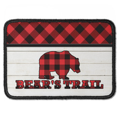 Lumberjack Plaid Iron On Rectangle Patch w/ Name or Text