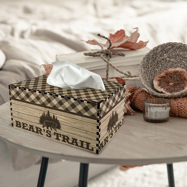 Lumberjack Plaid Rectangle Tissue Box Covers - Wood - In Context
