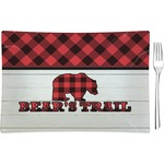Lumberjack Plaid Rectangular Glass Appetizer / Dessert Plate - Single or Set (Personalized)