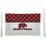 Lumberjack Plaid Rectangular Glass Lunch / Dinner Plate - Single or Set (Personalized)