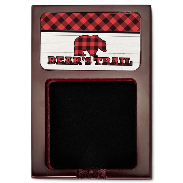 Lumberjack Plaid Red Mahogany Sticky Note Holder - Flat