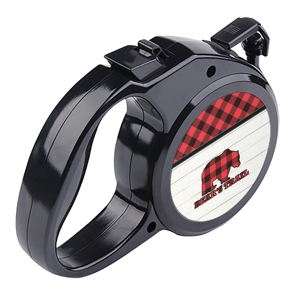 Lumberjack Plaid Retractable Dog Leash - Angle