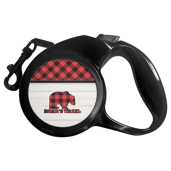 Custom Lumberjack Plaid Retractable Dog Leash - Large (Personalized)