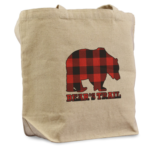 Custom Lumberjack Plaid Reusable Cotton Grocery Bag (Personalized)
