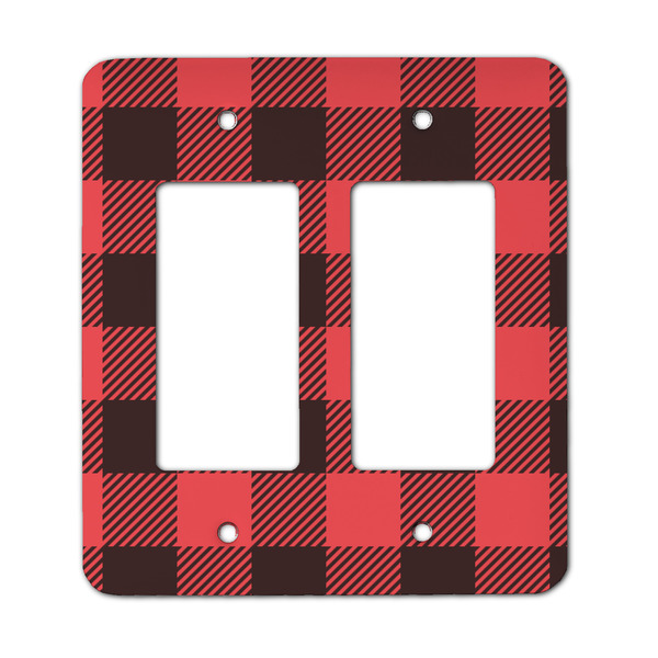 Custom Lumberjack Plaid Rocker Style Light Switch Cover - Two Switch