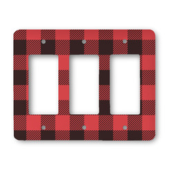 Lumberjack Plaid Rocker Style Light Switch Cover - Three Switch