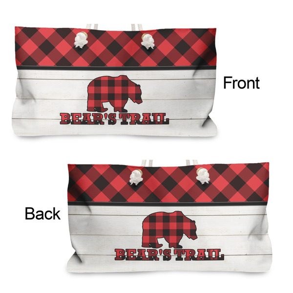 Lumberjack Plaid Large Rope Tote - From & Back View