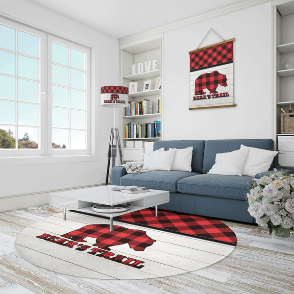 Lumberjack Plaid Round Area Rug - IN CONTEXT