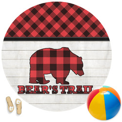Lumberjack Plaid Round Beach Towel (Personalized)