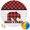 Lumberjack Plaid Round Beach Towel (Personalized)