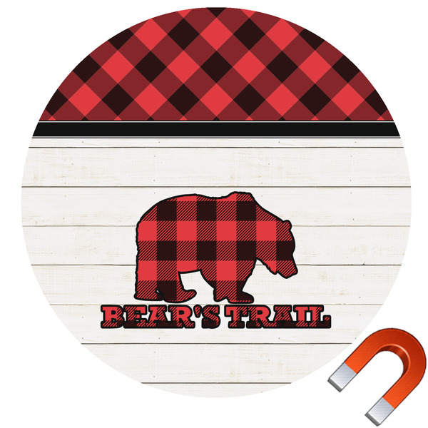 Custom Lumberjack Plaid Round Car Magnet - 6" (Personalized)