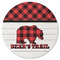 Lumberjack Plaid Round Rubber Backed Coaster (Personalized)