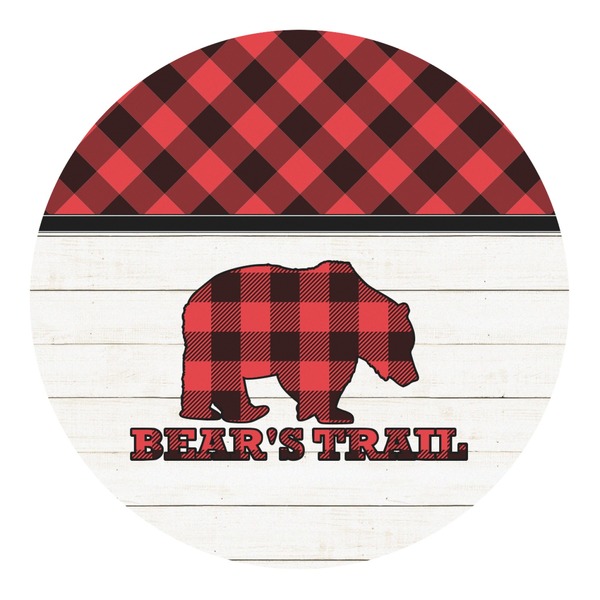 Custom Lumberjack Plaid Round Decal - Large (Personalized)