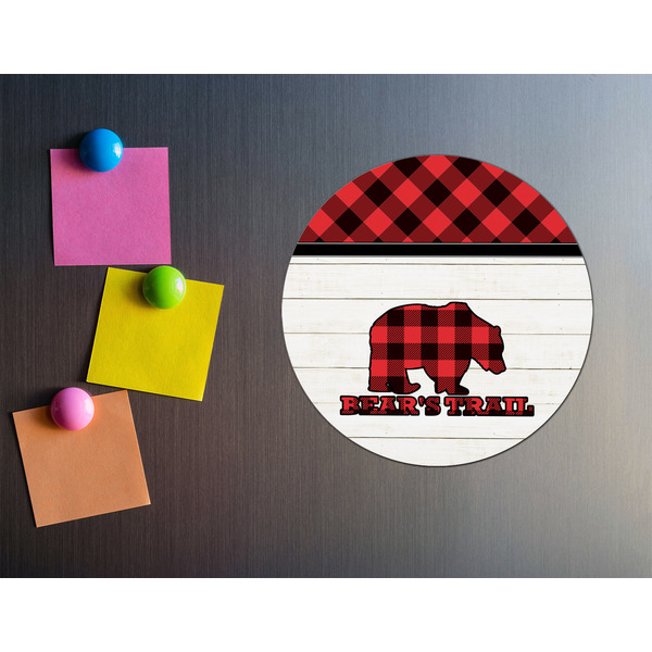 Lumberjack Plaid Round Fridge Magnet - LIFESTYLE