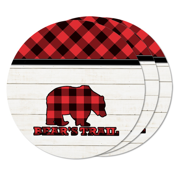 Lumberjack Plaid Round Fridge Magnet - THREE