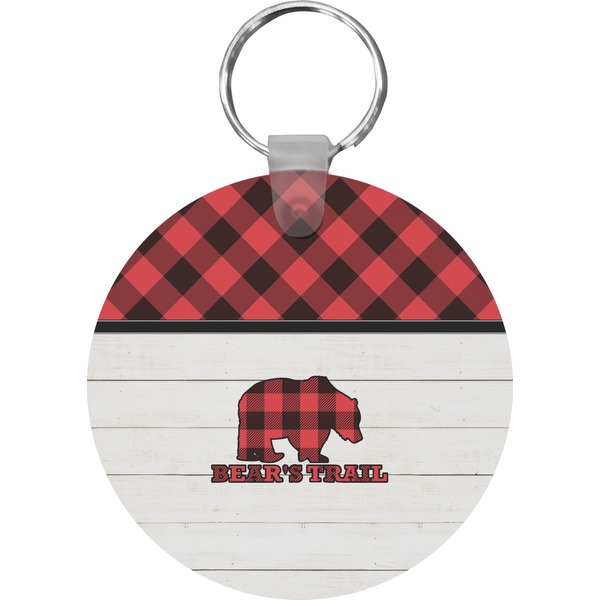 Lumberjack Plaid Round Keychain (Personalized)