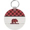 Lumberjack Plaid Round Plastic Keychain (Personalized)