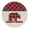 Lumberjack Plaid Round Linen Placemats - FRONT (Single Sided)