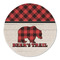 Lumberjack Plaid Round Linen Placemat (Personalized)