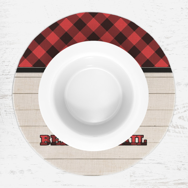 Lumberjack Plaid Round Linen Placemats - LIFESTYLE (single)