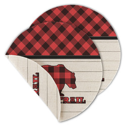 Lumberjack Plaid Round Linen Placemat - Double Sided - Set of 4 (Personalized)